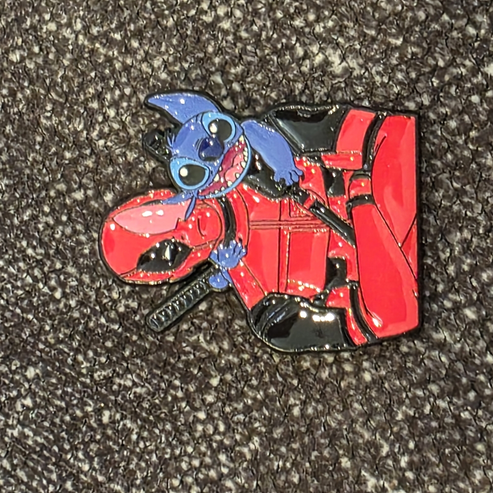 Stitch and Deadpool Enamel Pin